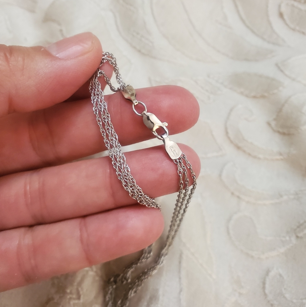 Vintage Italian Silver Butterfly Glass Pendant and Necklace. - Picture 6 of 8